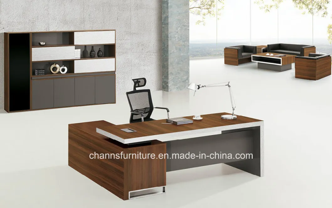 Reasonable Price Office Furniture Wooden L Shape Executive Office Table (CAS-DA56)
