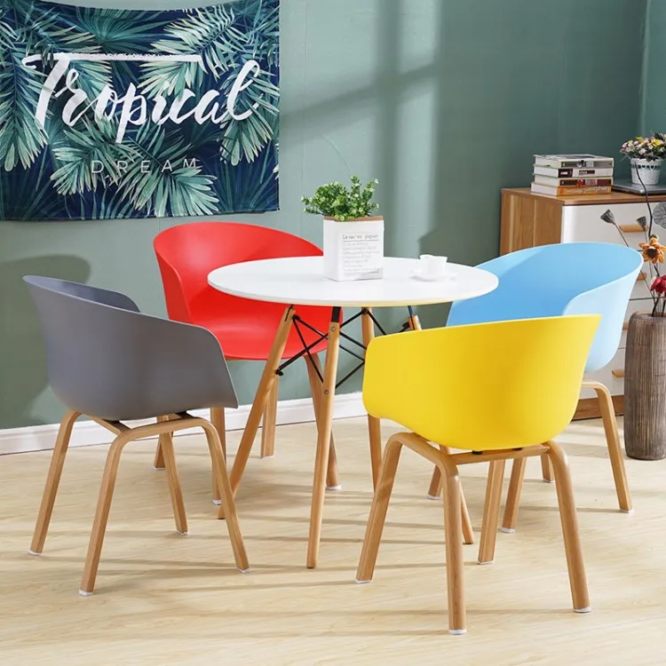 Sillas De Comedor Office Executive Chair Plastic Restaurant Cafe Leisure Chair with Metal Leg