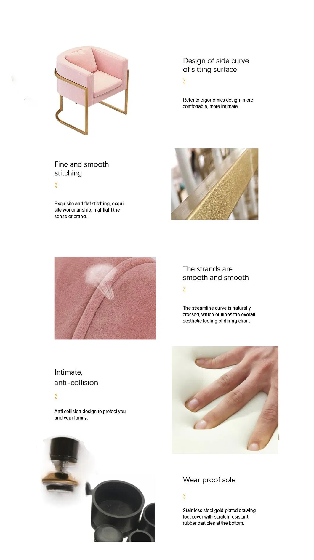 Simple and Modern Household Nordic Style Flannel Chair Stylish Minimalist Furniture for Sale