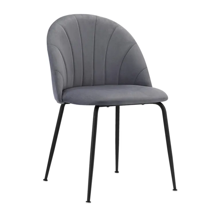 Simple Style Furniture Fabric Cafe Chair with Metal Leg Dining Chair