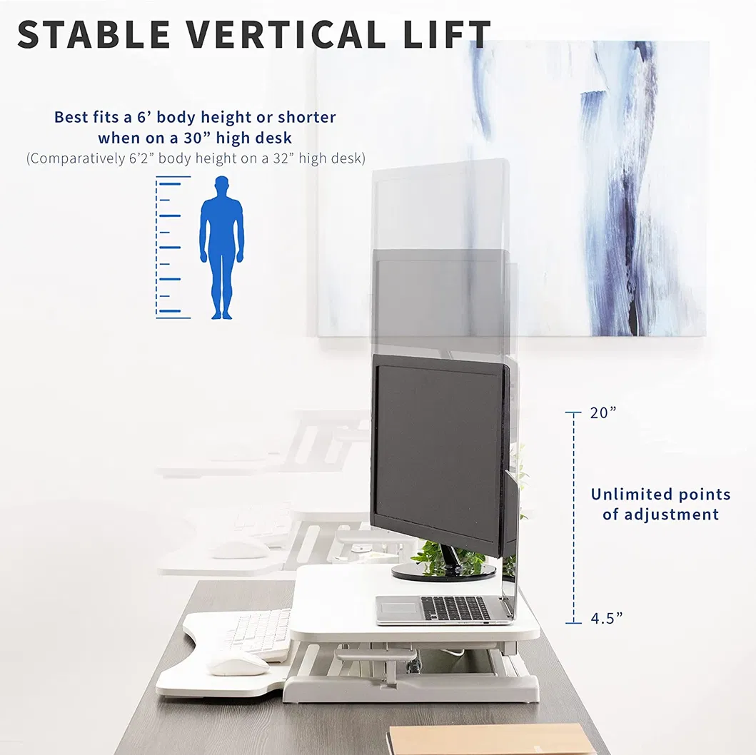 Stand up Table Riser Computer Sit Stand Height Adjustable Standing Desk Converter