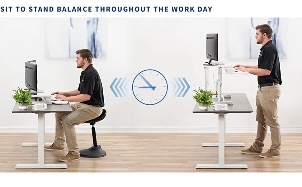 Stand up Table Riser Computer Sit Stand Height Adjustable Standing Desk Converter