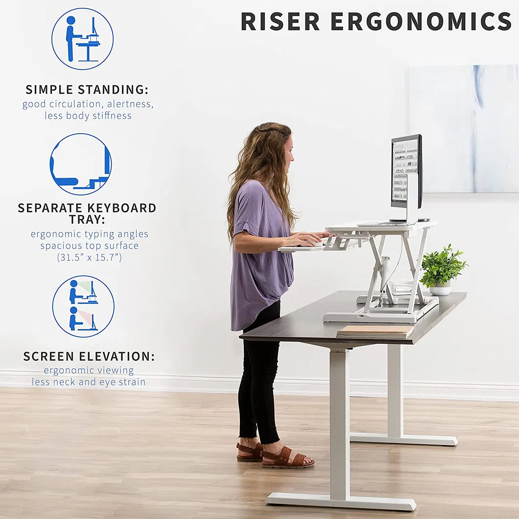 Stand up Table Riser Computer Sit Stand Height Adjustable Standing Desk Converter