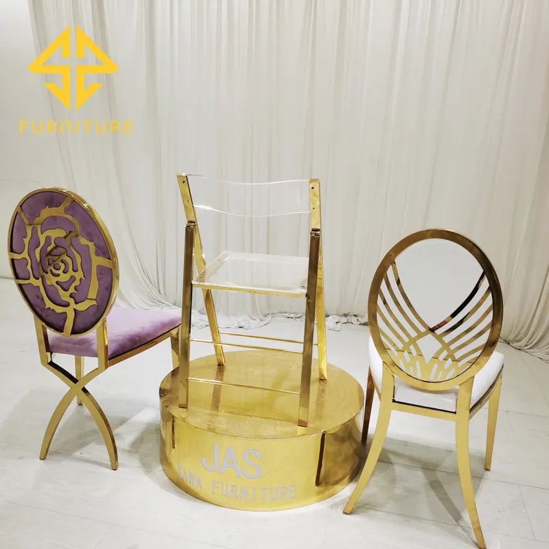 Wholesale New Desig Event Golden Stainless Steel Wedding Chair