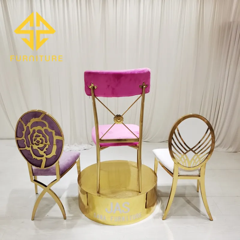 Wholesale New Desig Event Golden Stainless Steel Wedding Chair