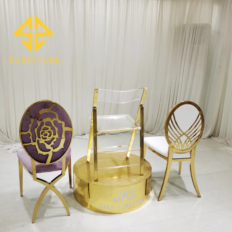 Wholesale New Desig Event Golden Stainless Steel Wedding Chair