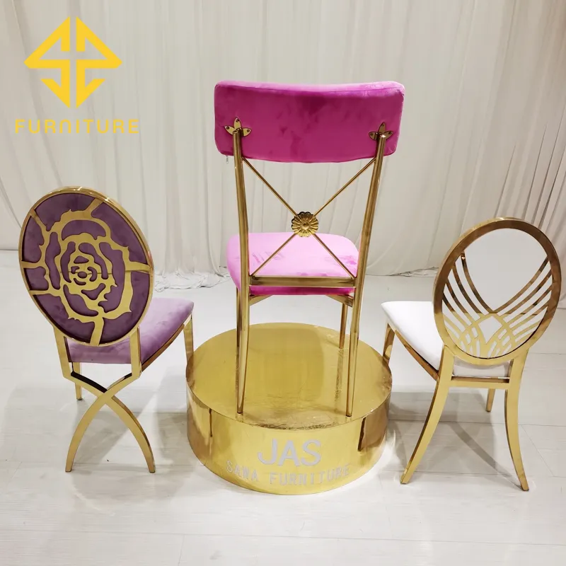 Wholesale New Desig Event Golden Stainless Steel Wedding Chair